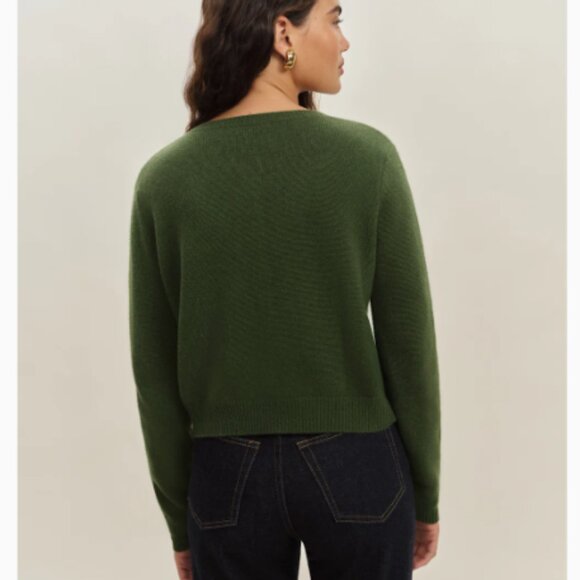 Reformation Clara Cashmere Cardigan in Grass Size Small - Picture 2 of 5
